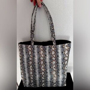 Stylish Snake Print Saks Fifth Avenue Tote Bag